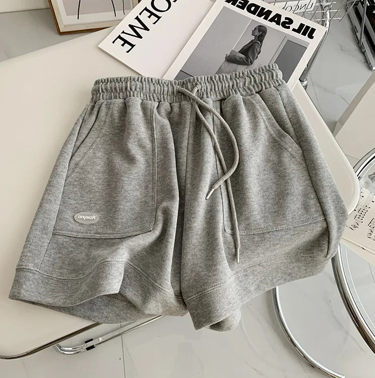 Shorts Mujer Anchos con Cordón | Cintura Alta Ajustable y Diseño Casual Deportivo