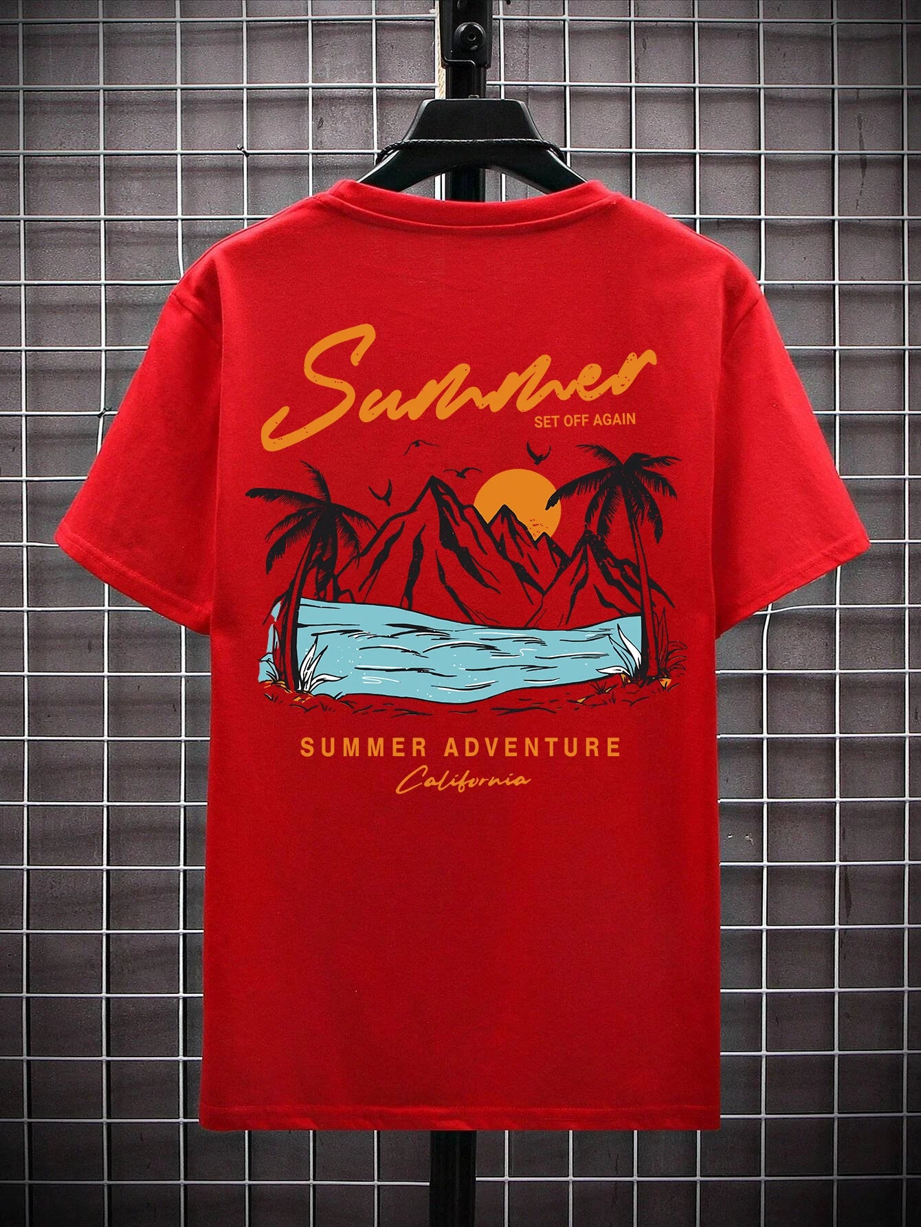 Camiseta Hombre 2025 | “Off Again Adventure” Estilo Verano Casual Oversize