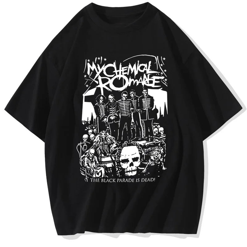 Camiseta Oversize My Chemical Romance Hombre Mujer | T-Shirt MCR Black Parade Punk Emo Rock Moda Alternativa