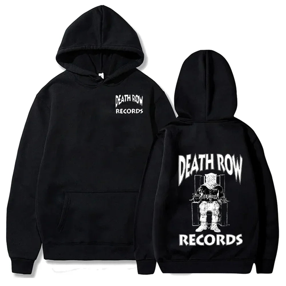 Hoodie Unisex Death Row Records Streetwear Hip Hop con Forro Polar