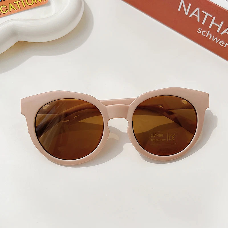 Gafas de Sol Vintage Redondas para Niños | Protección UV400 Acrílico Frosted
