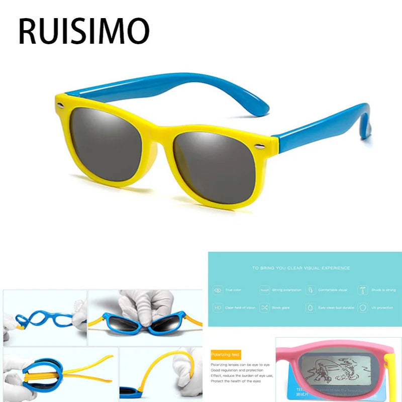Gafas de Sol Polarizadas para Niños | TR90 Silicona Ultraligeras UV400 Multicolor