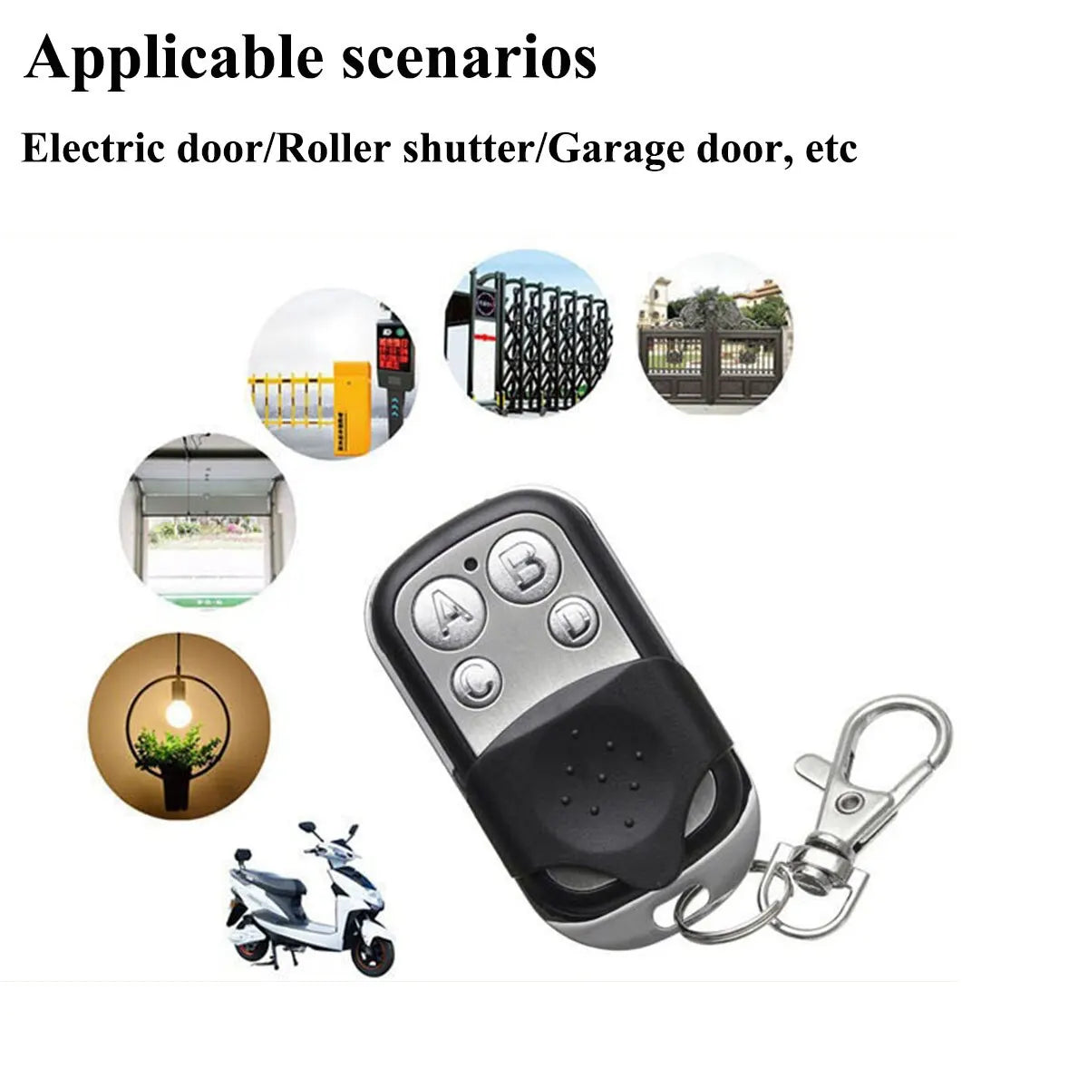 Mando Clonador 433MHz – Control Remoto Universal de 4 Canales para Puertas de Garaje, Portones y Alarmas