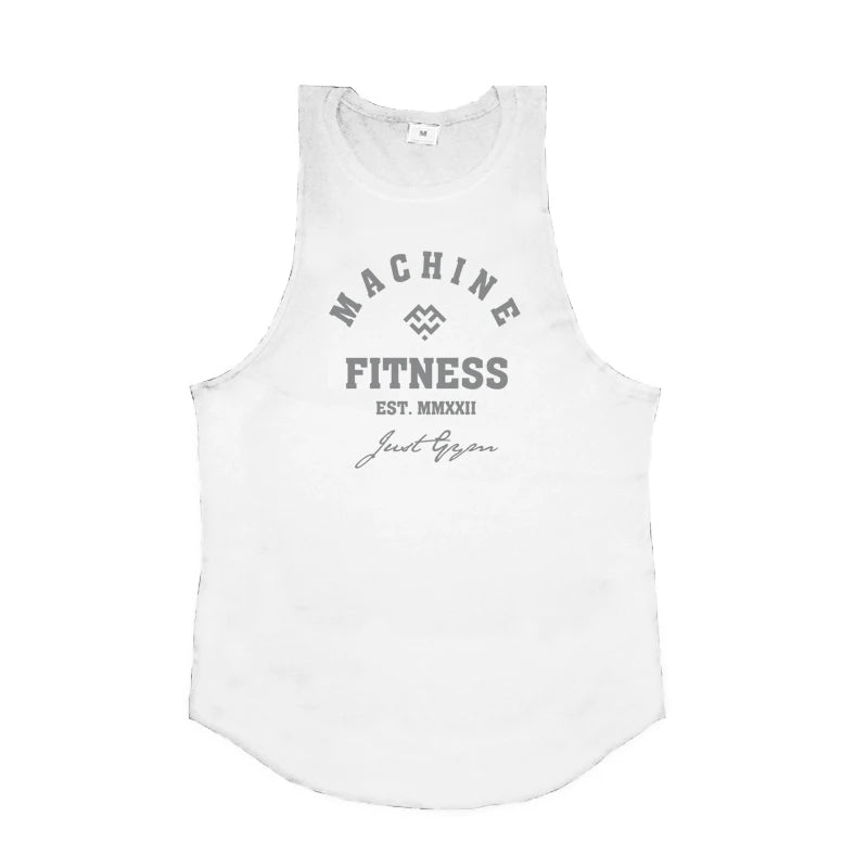 Tank Top "MACHINE FITNESS" para Hombre – Camiseta Sin Mangas de Bodybuilding, Gym y Workout, Algodón y Singlet Muscle