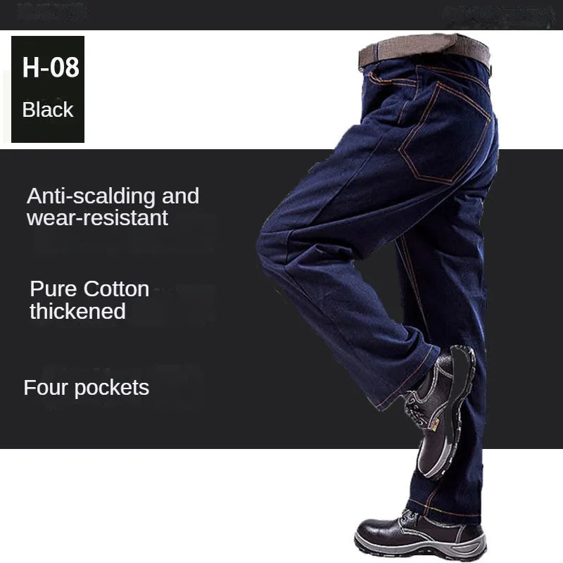 Pantalones Overol Hombre Trabajo | Workwear Denim Algodón Grueso Resistente con Bolsillos Múltiples