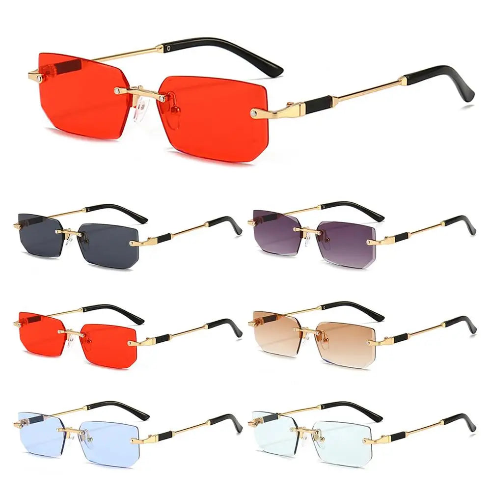 Gafas de Sol Sin Montura Unisex | Rectangulares Retro UV400 para Mujer y Hombre