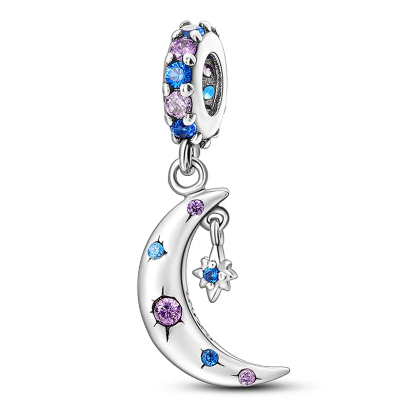 Charm Corazón Mamá e Hija en Plata 925 – Colgante Clásico para Pulseras Tipo Pandora, Regalo Día de la Madre