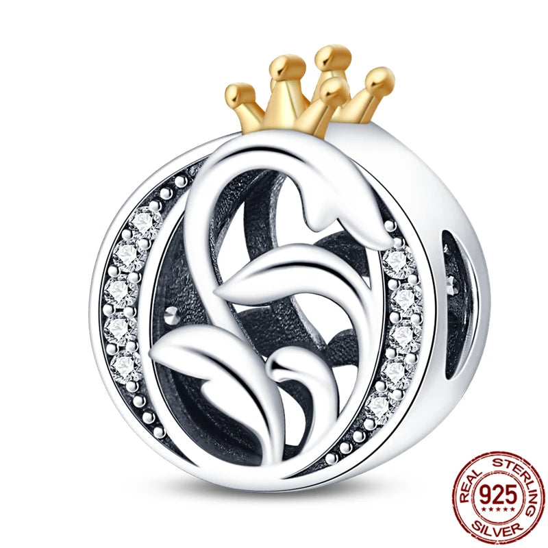 Charm letra A-Z en plata 925 – Abalorio inicial alfabeto para pulseras o collares tipo Pandora, joyería personalizada mujer