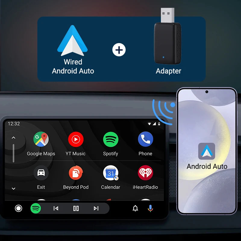 2025 Nuevo Adaptador 2 en 1 Smart Mini Box – CarPlay Inalámbrico y Android Auto, Conexión Automática WIFI + BT para Toyota, Volvo, Benz, MG, Kia, Mazda, Ford