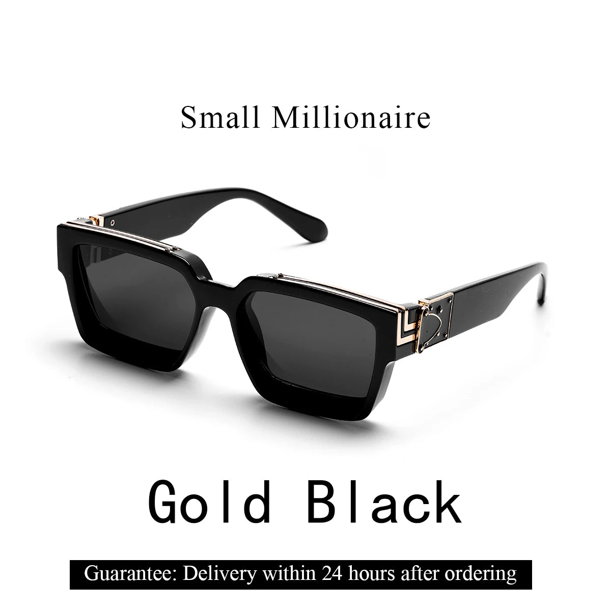 Gafas de Sol Retro Negras Millionaire | Lujo Cuadradas Unisex Hombre & Mujer 2025