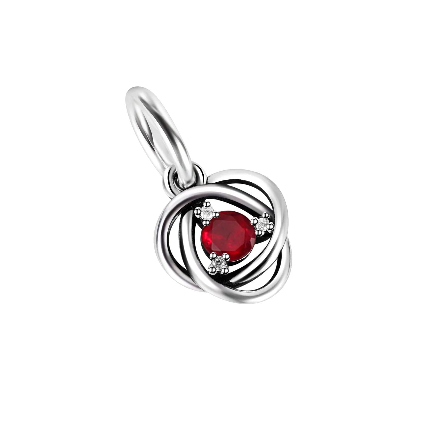 Charm Corazón con Piedras de Nacimiento en Plata 925 – Abalorios Eternity para Pulseras Originales Mujer