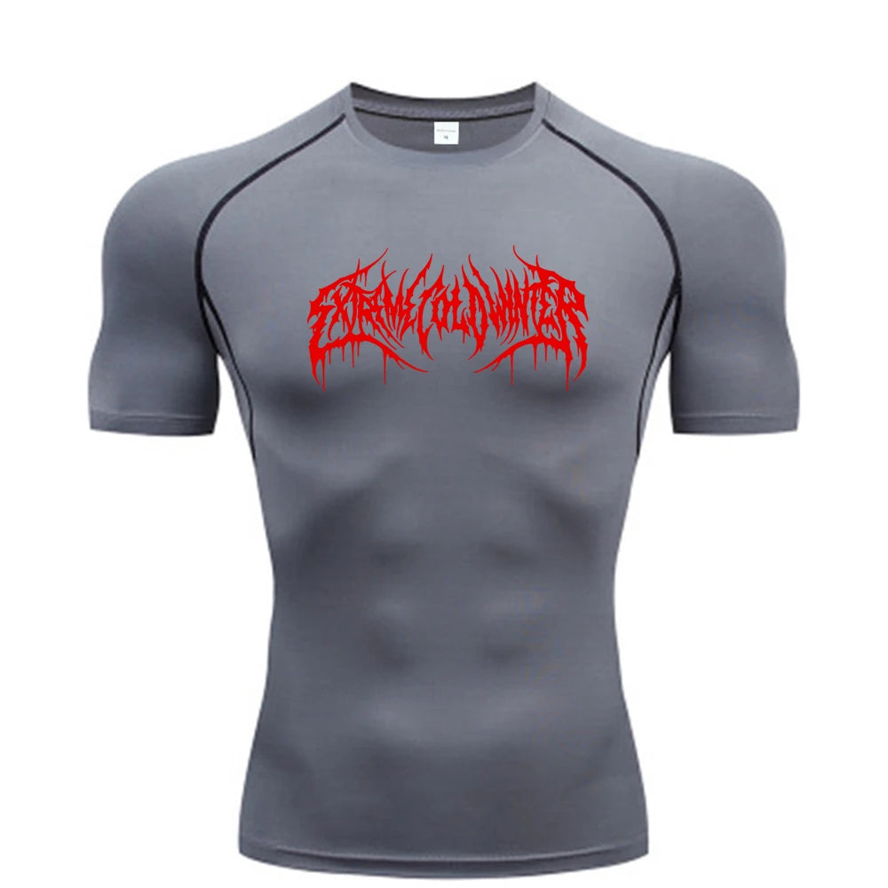 Camiseta Compresiva de Manga Corta para Hombre – Fitness, Gym, Running y Bodybuilding, Secado Rápido, Workout T-Shirt S-3XL