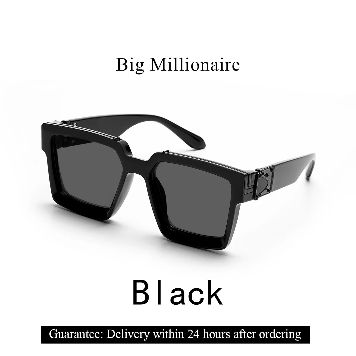 Gafas de Sol Retro Negras Millionaire | Lujo Cuadradas Unisex Hombre & Mujer 2025