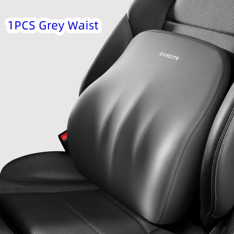 Cojín Lumbar y de Cuello para Coche en Memory Foam | Almohada Universal Ergonómica para Asiento con Soporte y Confort