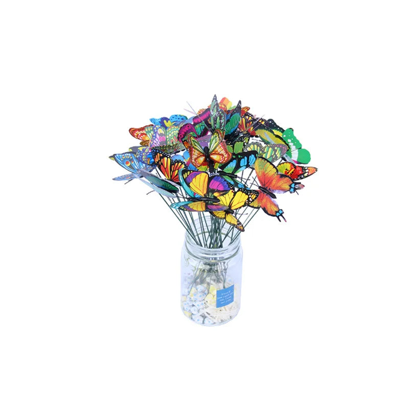 24PCS/10PCS Mariposas Decorativas 3D de PVC – Adorno de Jardín Creativo para Macetas, Flores y Exterior