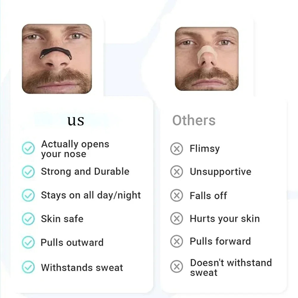 Dilator Nasal Magnético Anti Ronquidos | Tiras Nasales Reutilizables para Mejorar la Respiración y el Sueño