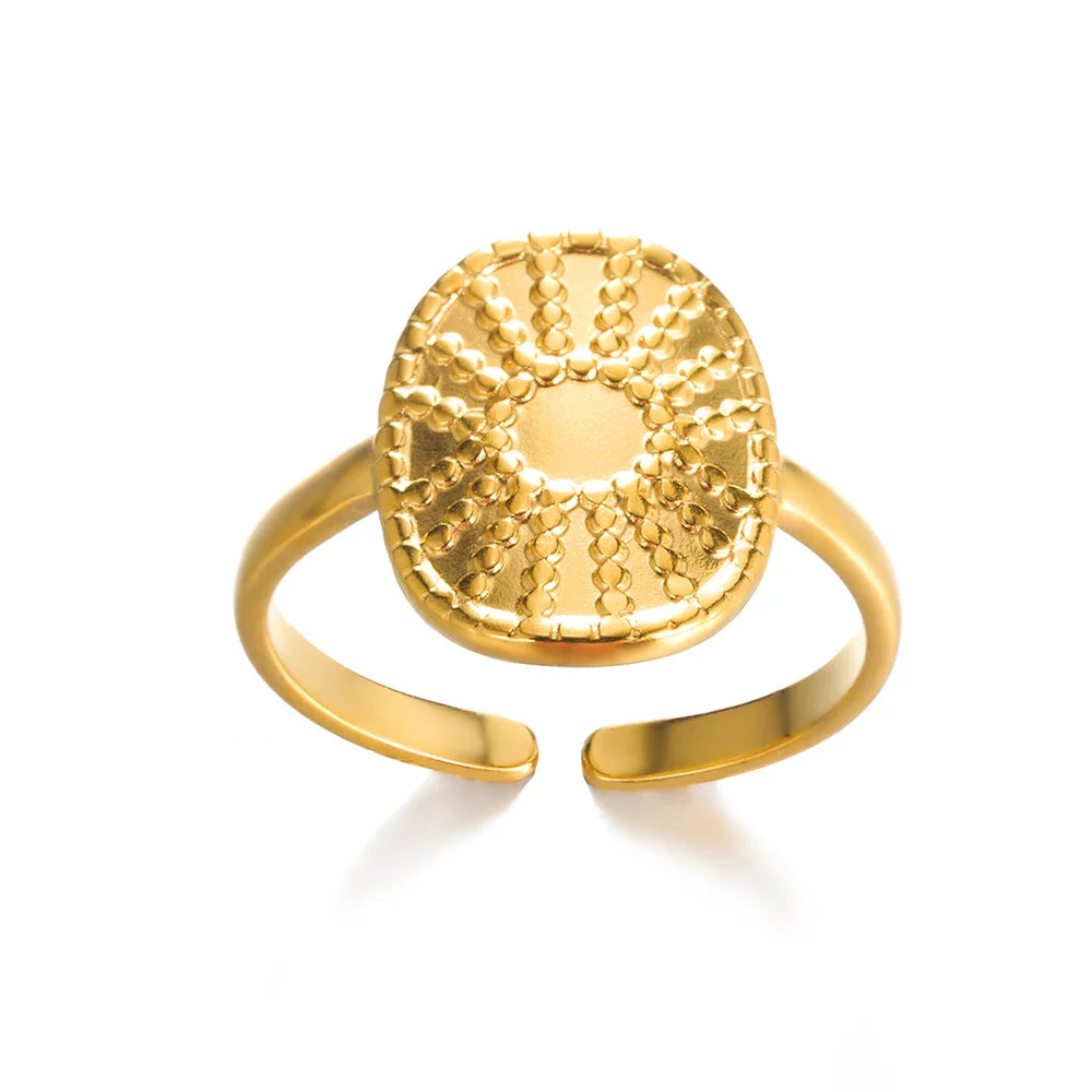 Anillos Clásicos de Acero Inoxidable 316L para Mujer - Color Dorado de Lujo Antialérgico y Duradero