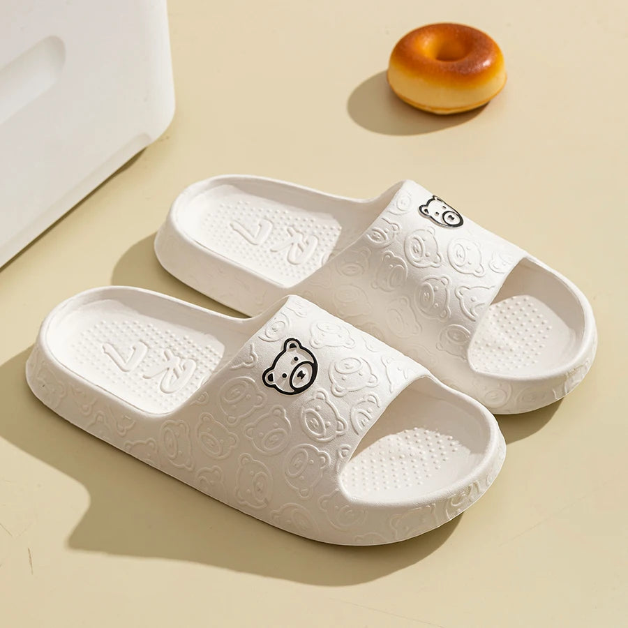 Sandalias Unisex Verano Antideslizantes | Slippers con Estampado de Osito para Casa, Baño y Dormitorio - Suaves y Cómodas