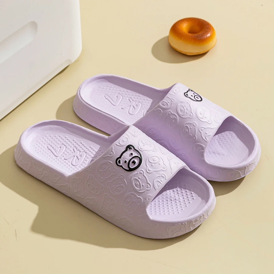 Sandalias Unisex Verano Antideslizantes | Slippers con Estampado de Osito para Casa, Baño y Dormitorio - Suaves y Cómodas