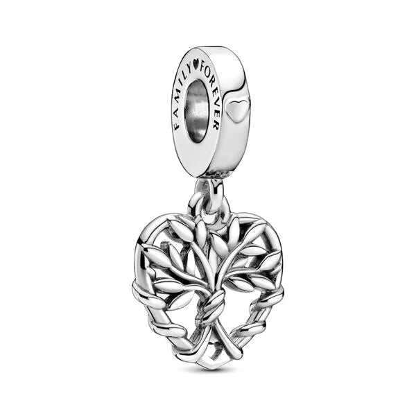 Charm Plata 925 Árbol de la Familia, Pluma, Copo de Nieve y Niño | Dijes Colgantes Compatibles con Pulseras Pandora