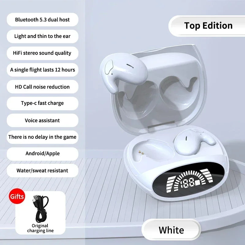 Auriculares invisibles Sleep – Bluetooth 5.3, IPX5 impermeables con micrófono, HiFi estéreo y batería de larga duración