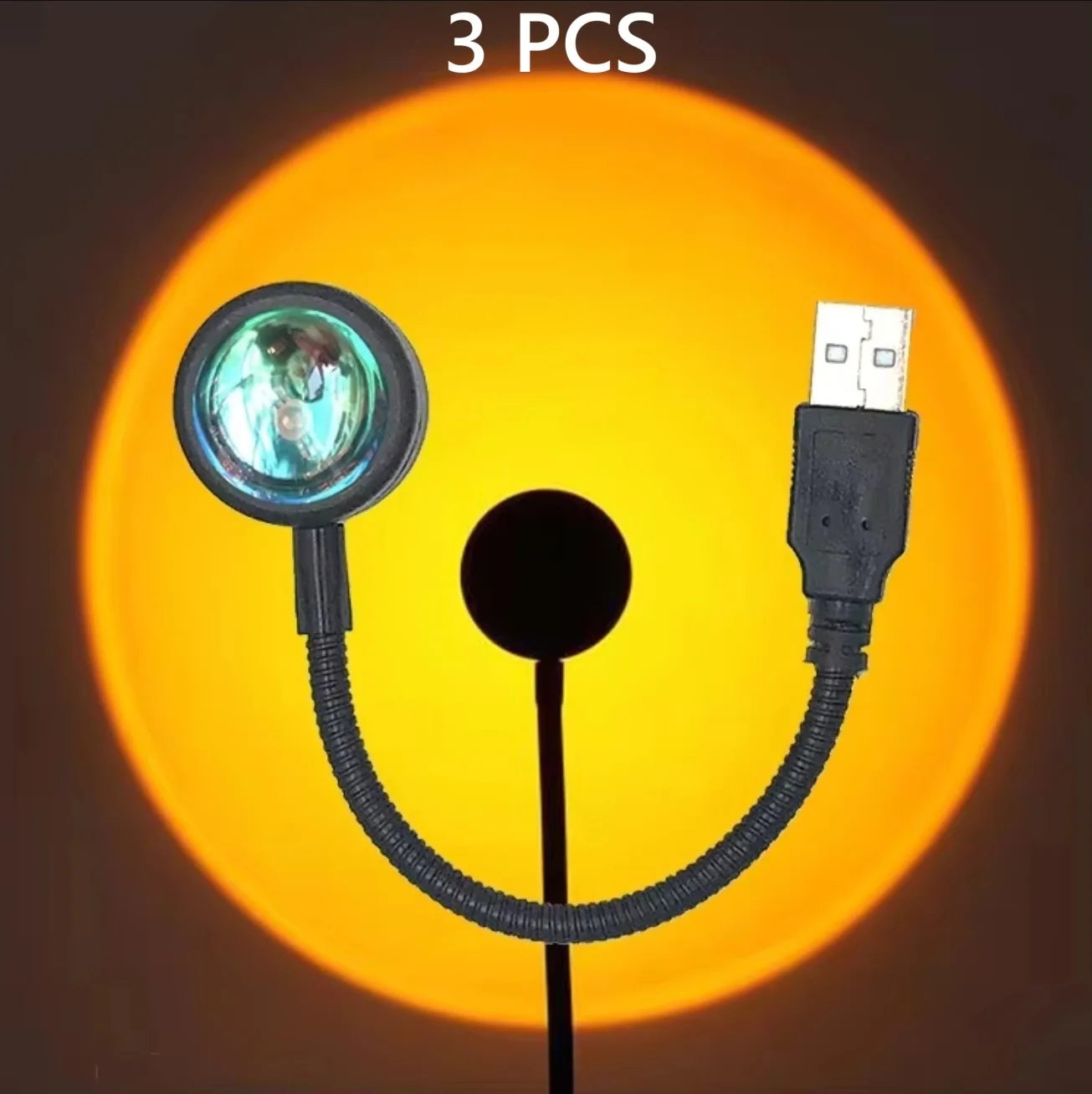 Lámpara LED USB Sunset Ambiance – Luz de Atardecer, Proyector Arcoíris 360°, Fotografía, Decoración y Ambiente