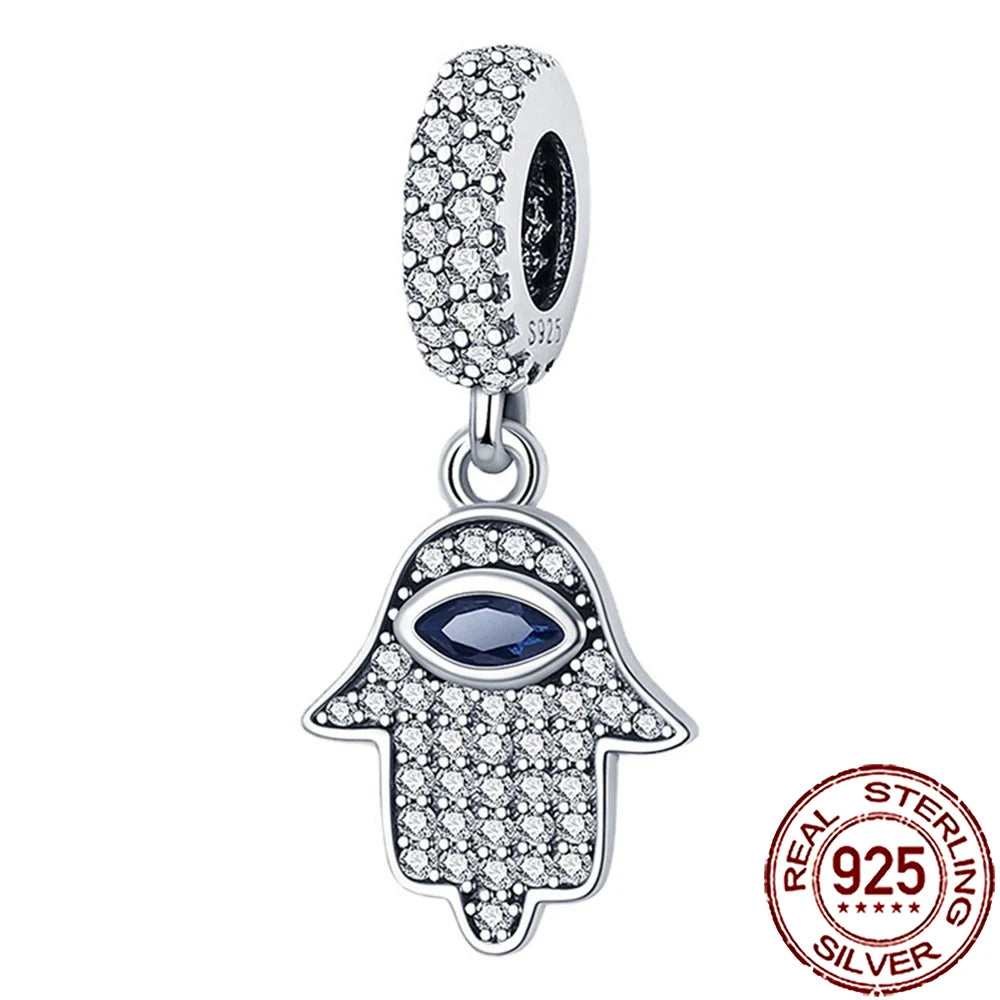 Charm Mano de Fátima con Ojo Todo lo Ve en plata 925 – Compatible Pandora, pulsera y collar mujer 2025