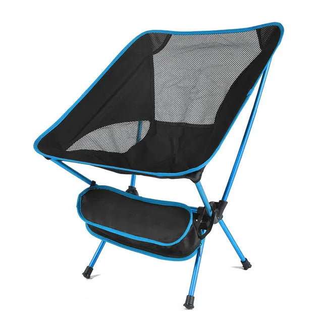 Silla Plegable Ultraligera – Portátil de Aluminio y Nylon para Camping, Pesca y Jardín