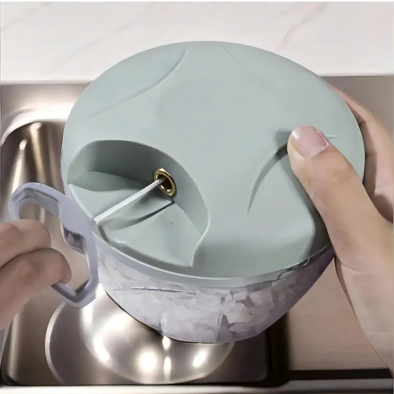 Triturador Manual de Cocina 4 en 1 | Picadora de Jengibre, Ajo, Verduras y Carne | Diseño Moderno y Minimalista