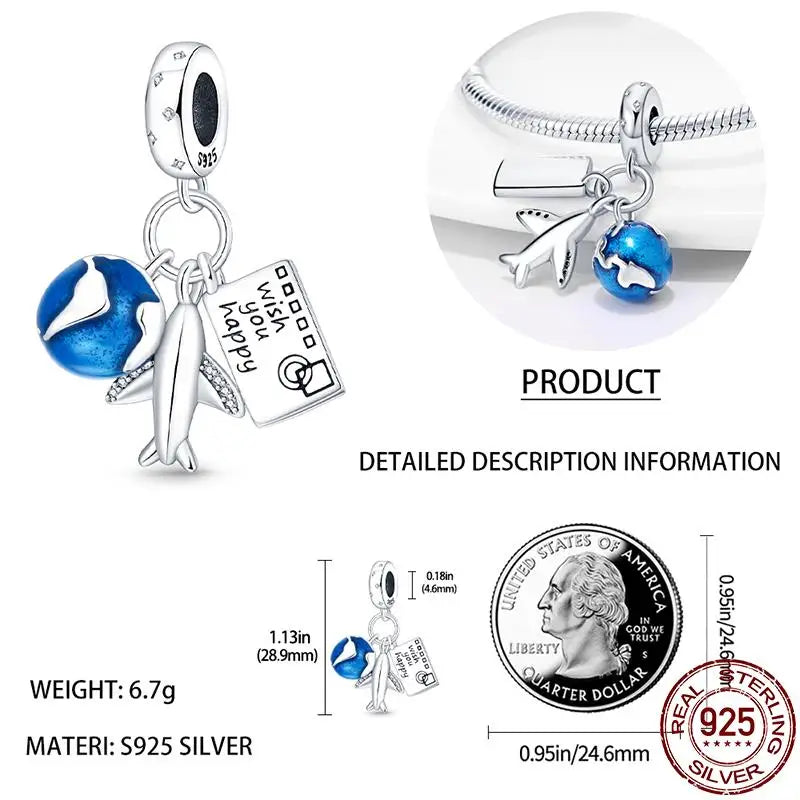 Charm camaleón y luciérnaga que brilla en la oscuridad – Plata 925 para pulsera tipo Pandora, joyería DIY única