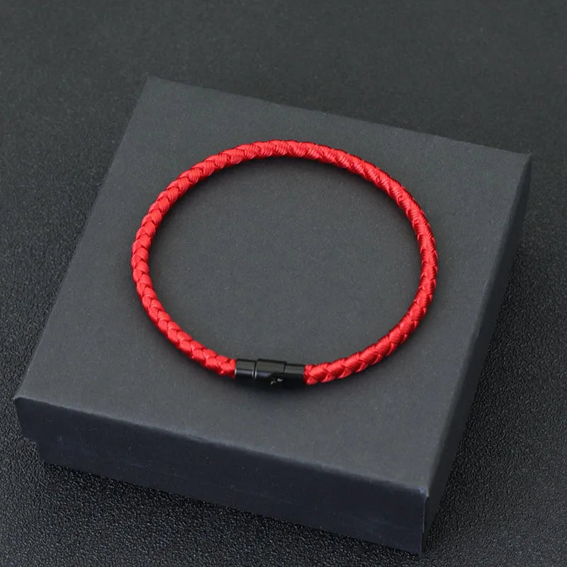 Brazalete cuerda roja suerte – Pulsera unisex magnética para pareja, riqueza y prosperidad