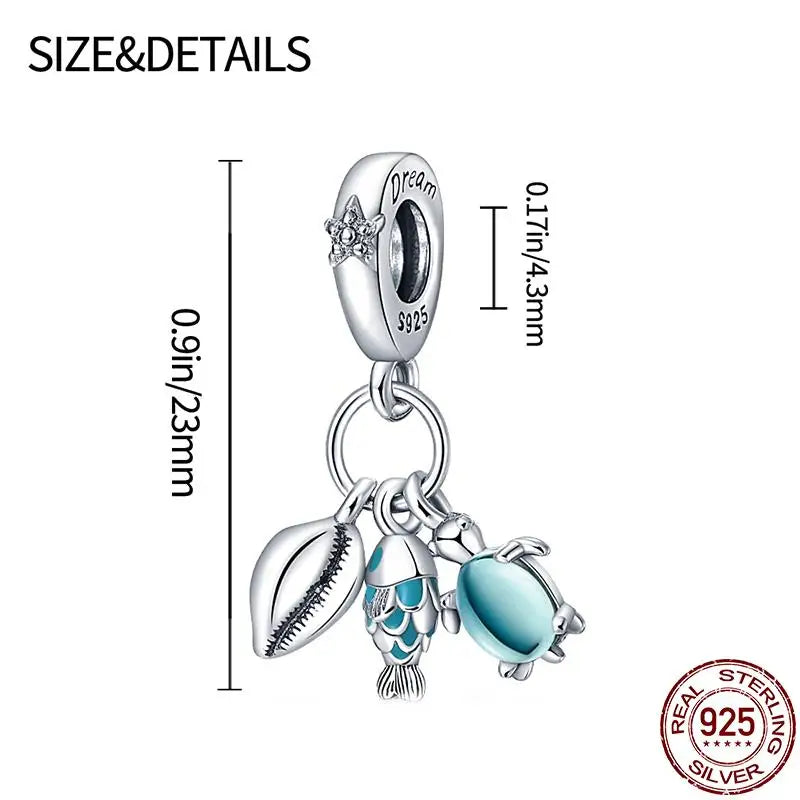 Charm camaleón y luciérnaga que brilla en la oscuridad – Plata 925 para pulsera tipo Pandora, joyería DIY única