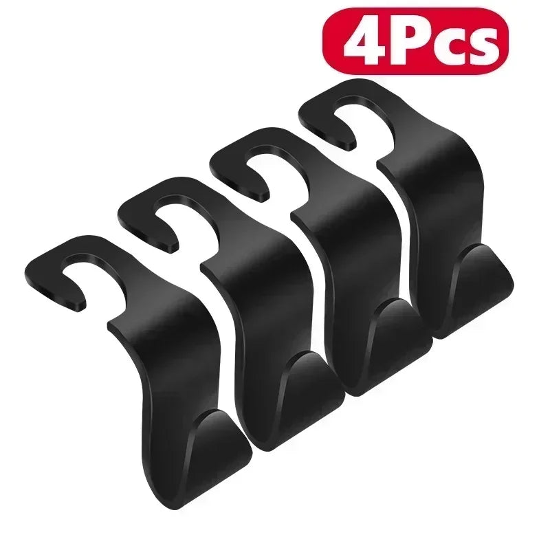 Gancho Oculto para Asiento de Auto 4PCS – Multiusos con Textura de Fibra de Carbono