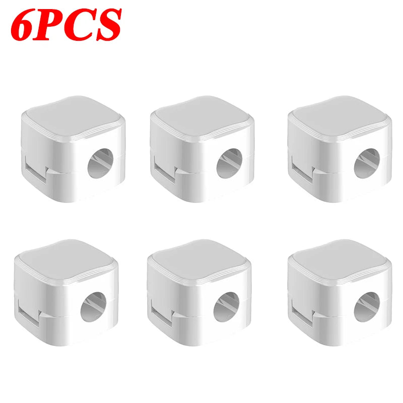 Magnetic Cable Clip Adhesivo Organizador de Cables 7.5mm para Escritorio, Oficina y Hogar – 6 Piezas