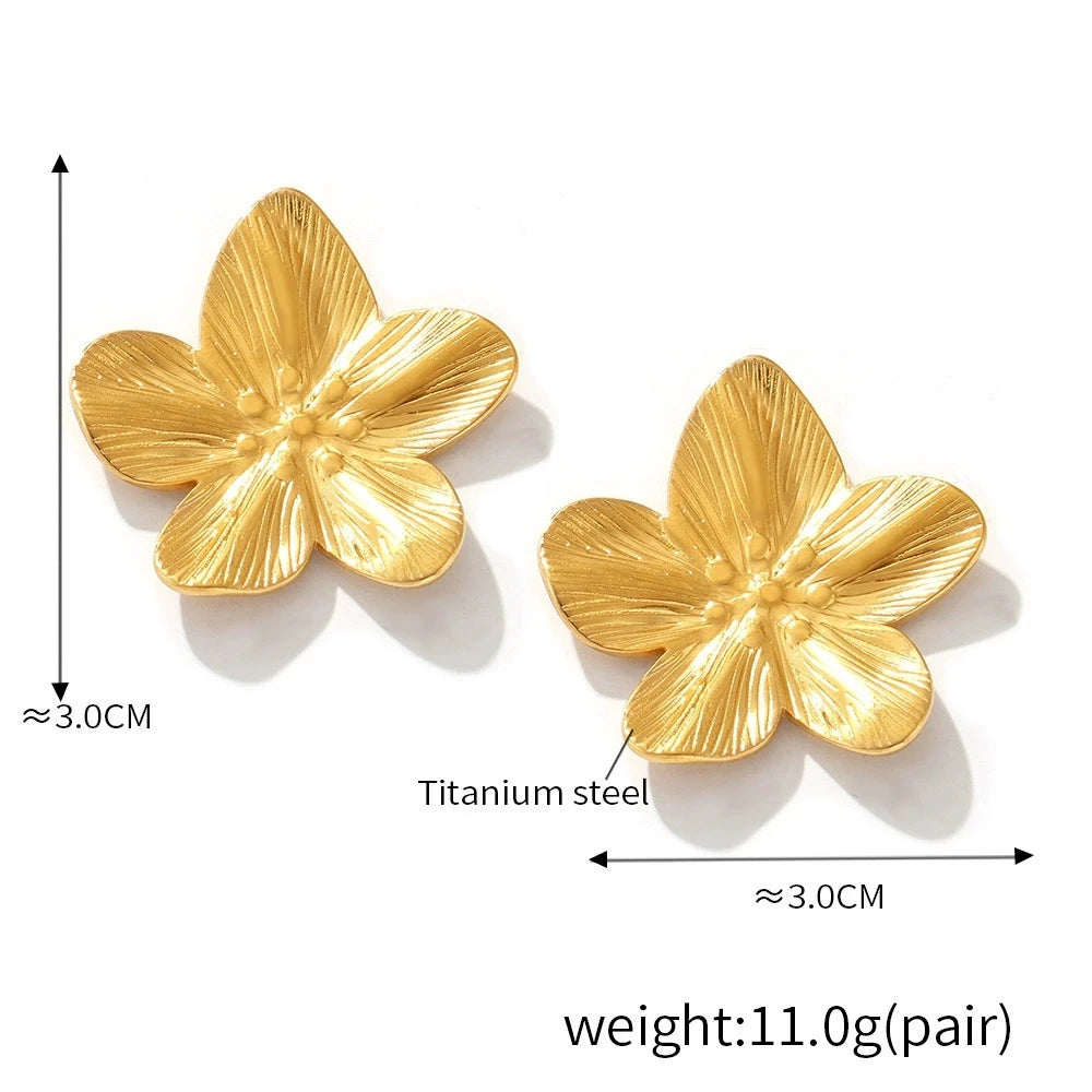 Aretes de Mariposa en Acero Inoxidable – Juego de 2 Pendientes Chapados en Oro 18K, Joyería Resistente al Agua