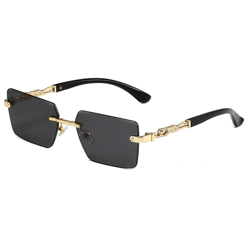 Gafas de Sol Rectangulares Sin Montura Unisex | Fashion Rimless UV400 Retro para Playa, Viajes y Deportes