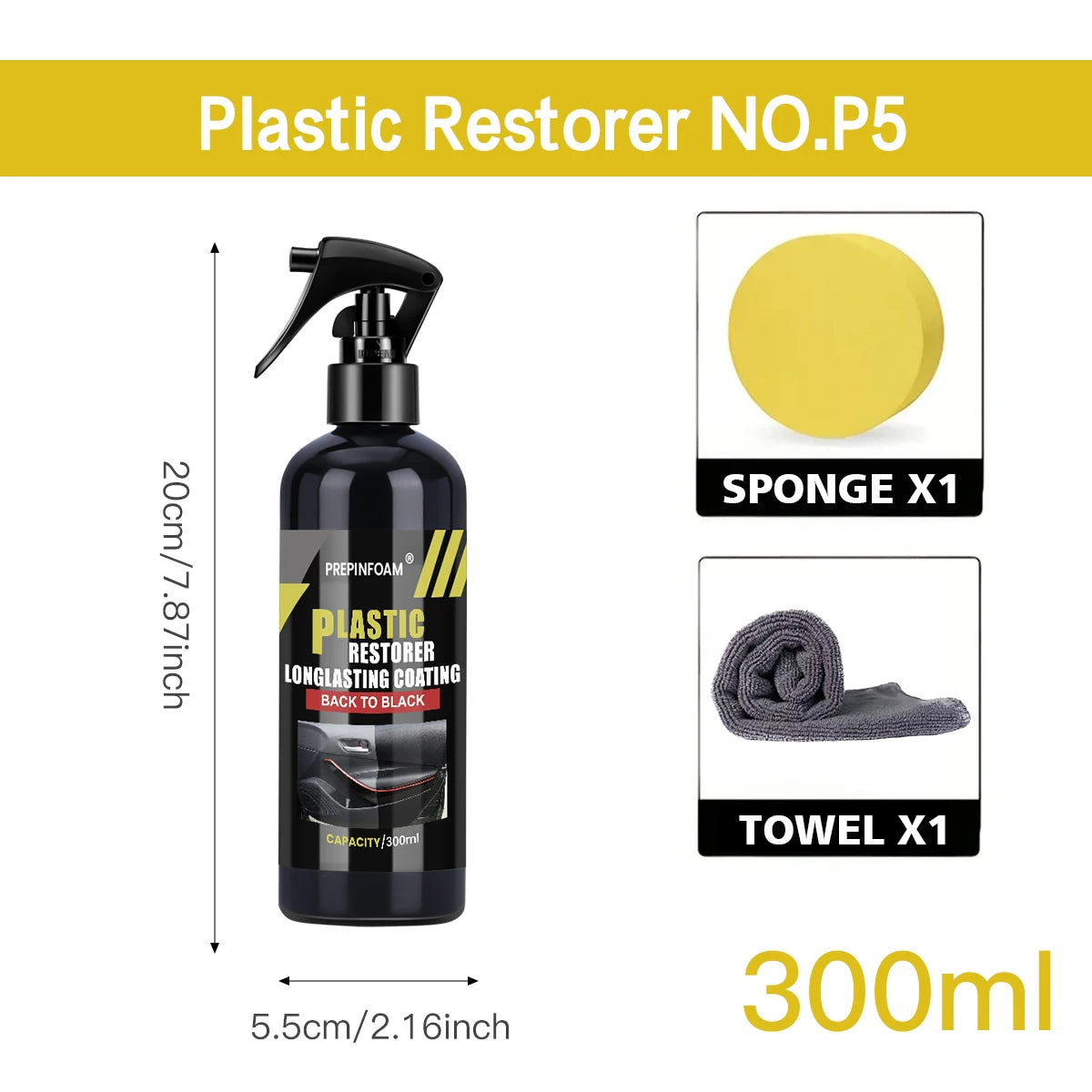 Renovador de Plásticos para Coche | Restaurador Negro Brillante y Protector de Plásticos & Cuero