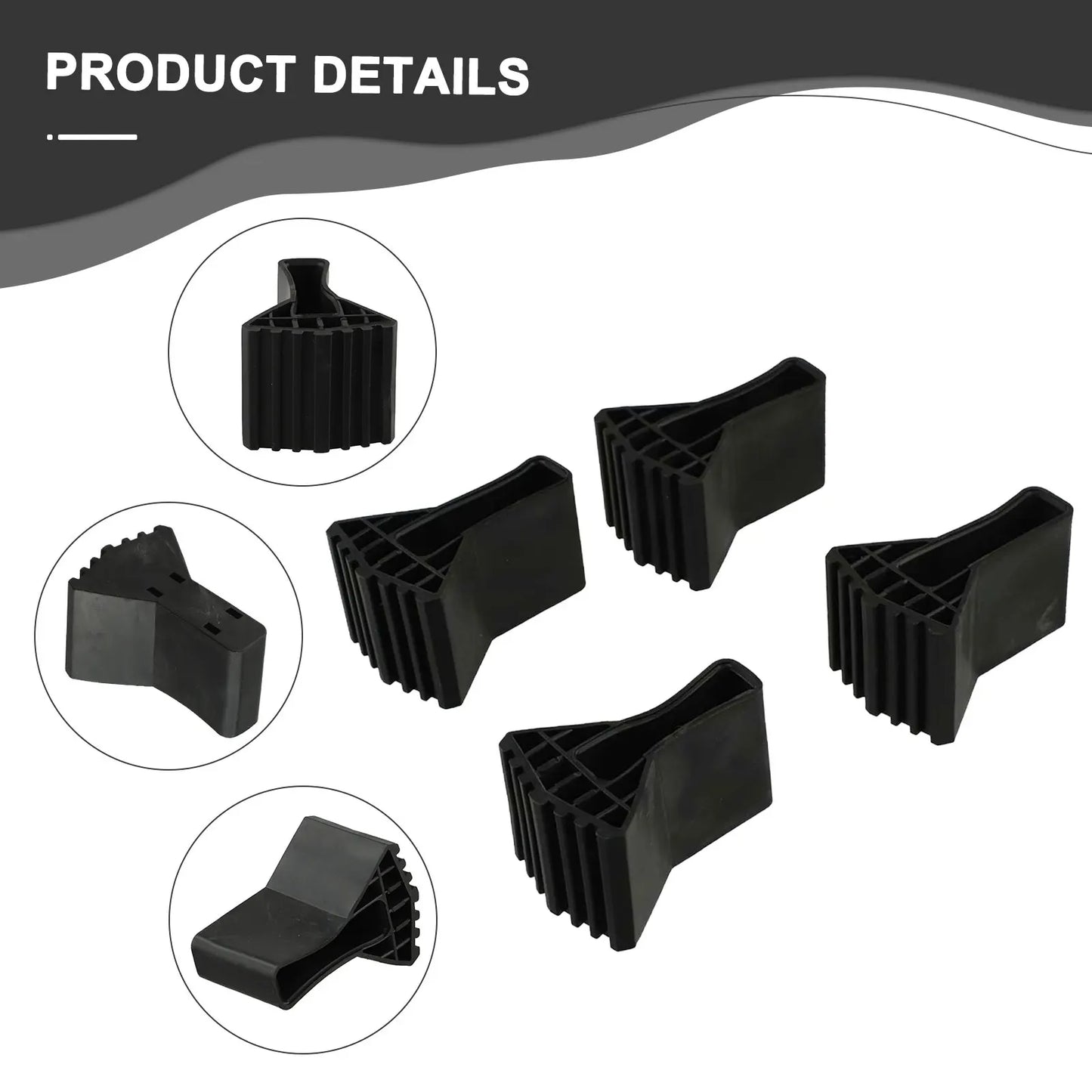 4 Piezas Pies Antideslizantes para Escalera – Protectores de Goma Reemplazables para Patas de Escaleras y Muebles