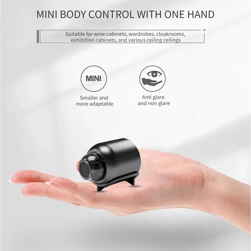 Cámara Mini X5 HD 1080P – WiFi Inalámbrica Compacta con Grabación y Visión Nocturna para Hogar y Camping