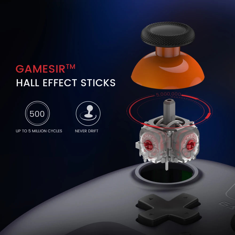 GameSir T4 Nova Lite | Gamepad Inalámbrico Multiplataforma con Sticks Hall Effect, Turbo 20Hz y Vibración – Compatible con Switch, PC, Steam, Android e iOS