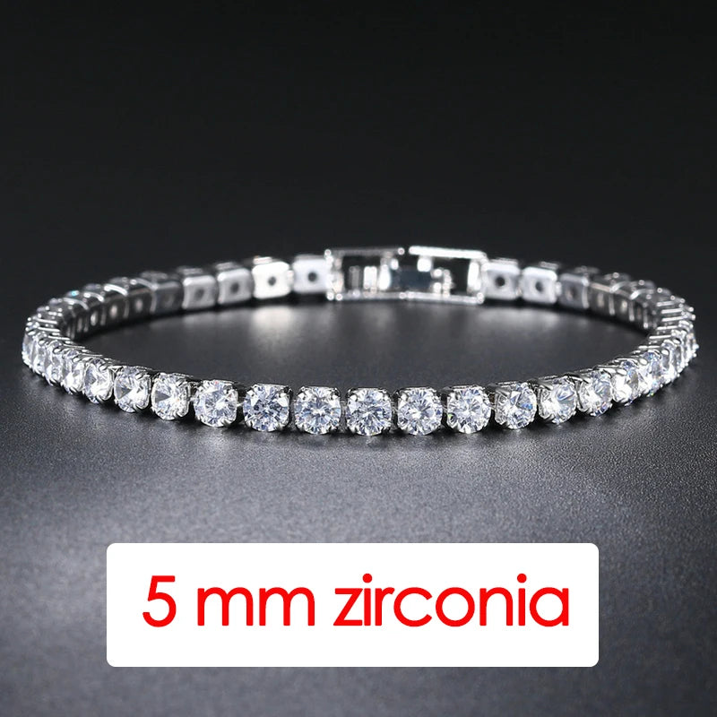 Pulsera Hiphop Tennis para Hombre – Cadena de Cristal Iced Out con Circonia 3/4/5mm