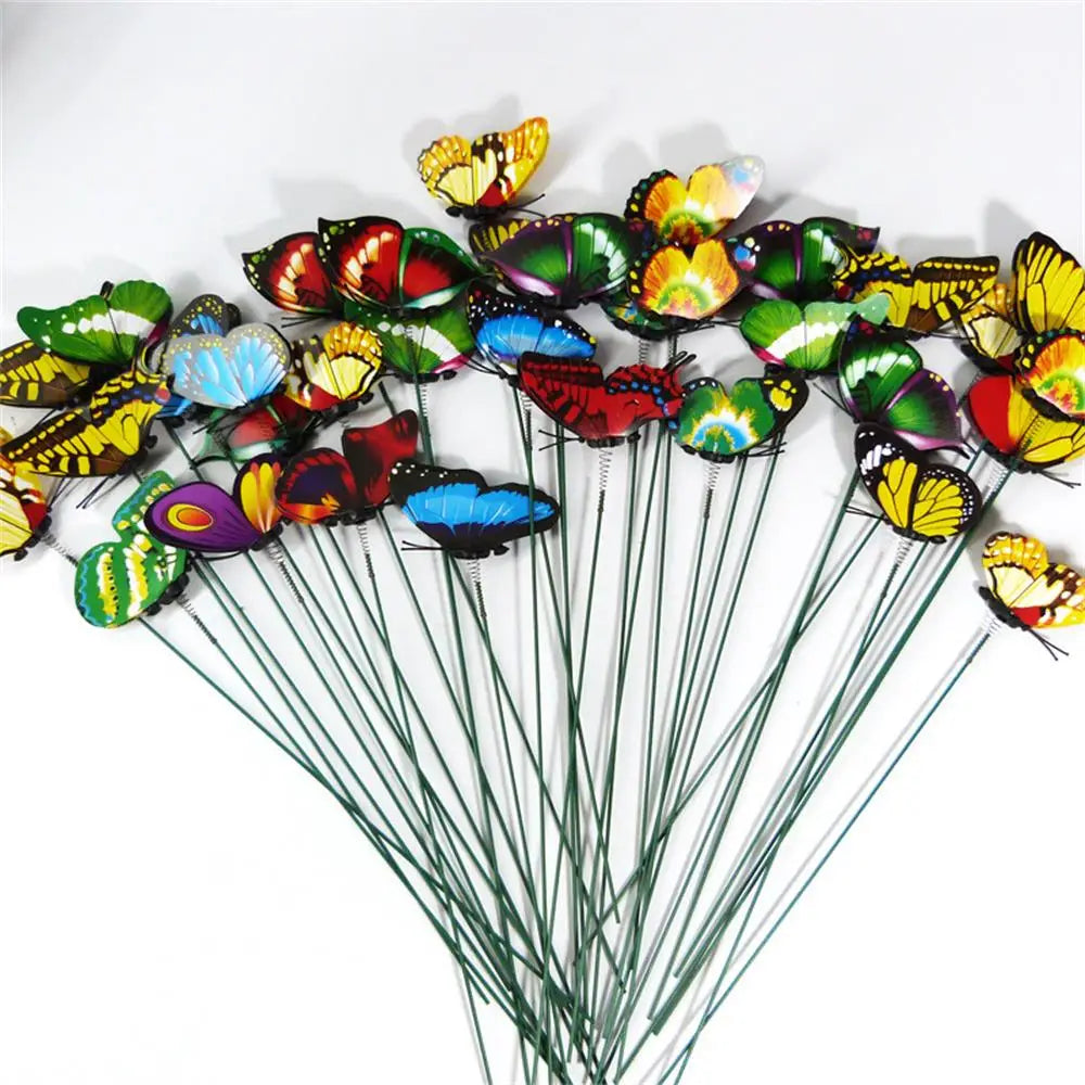 24PCS/10PCS Mariposas Decorativas 3D de PVC – Adorno de Jardín Creativo para Macetas, Flores y Exterior