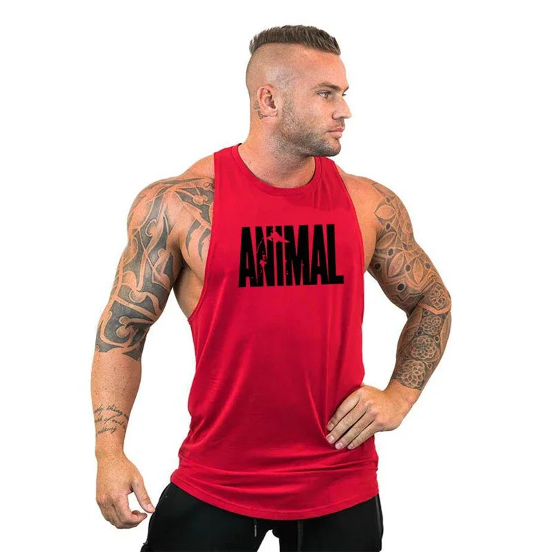 Tank Top de Bodybuilding para Hombre – Camiseta Sin Mangas con Letras y Animales, Gym y Fitness, Verano, Vest T-Shirt Masculina