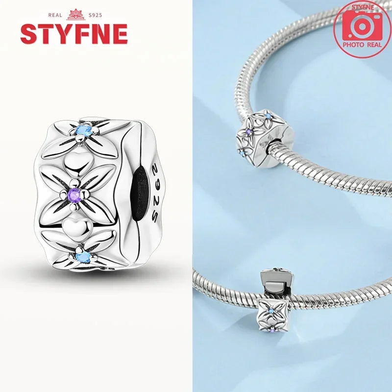 Charm Mariposa Colorida en Plata 925 con Circonitas – Beads Brillantes Compatibles Pandora Mujer Joyería DIY