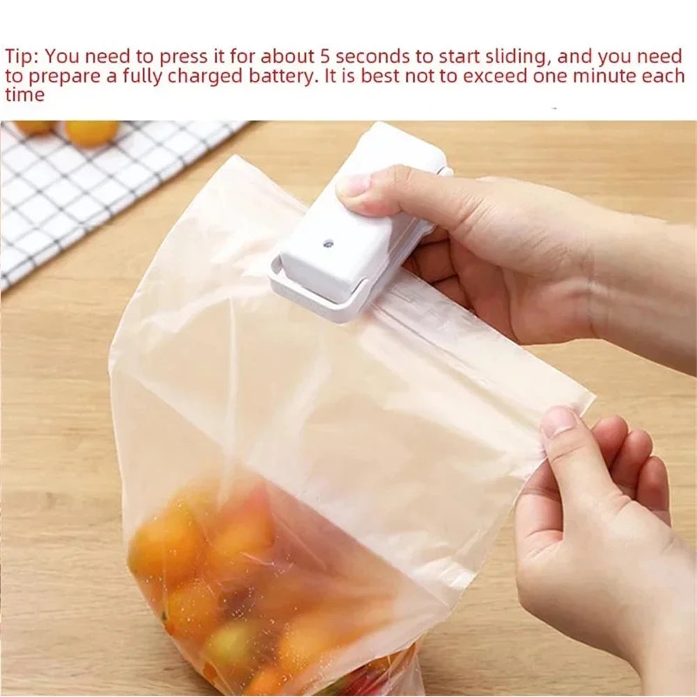 Sellador de Bolsas Portátil Mini | Máquina de Sellado Hermético para Alimentos, Snacks y Cocina