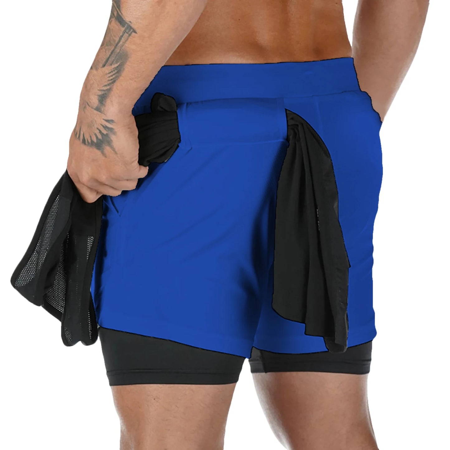 Shorts 2 en 1 para Hombre – Pantalones Deportivos de Doble Capa, Gym, Fitness, Running y Entrenamiento, Jogging Shorts Masculinos