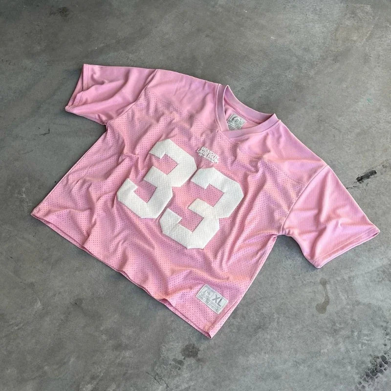 Camiseta Deportiva Unisex 2025 | Mesh Transpirable Estilo Y2K Retro Oversize