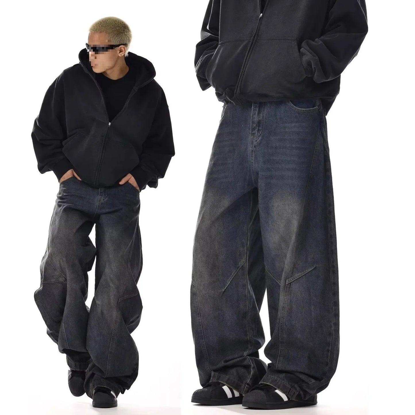 Jeans Baggy Hombre Oversize | Pantalones Vaqueros Anchos Streetwear Hip Hop Loose Fit Casual