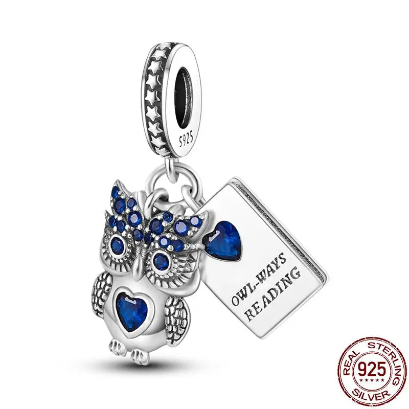 Charm camaleón y luciérnaga en plata 925 – Dije animal brillante, compatible Pandora, pulsera y collar mujer