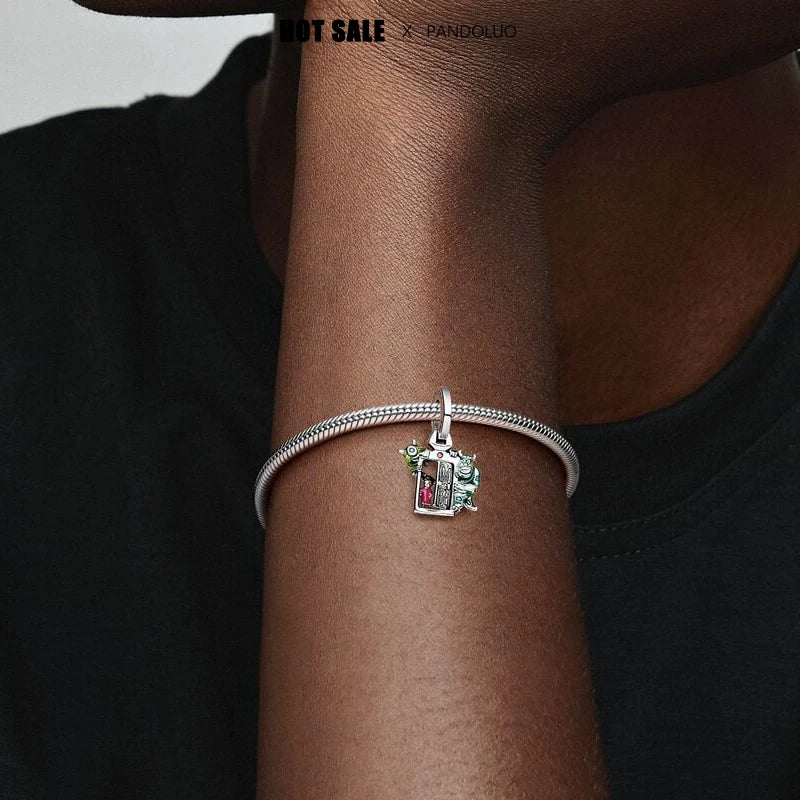 Charm Pixar Monsters Inc Puerta en Plata 925 – Abalorio para Pulseras Originales Mujer